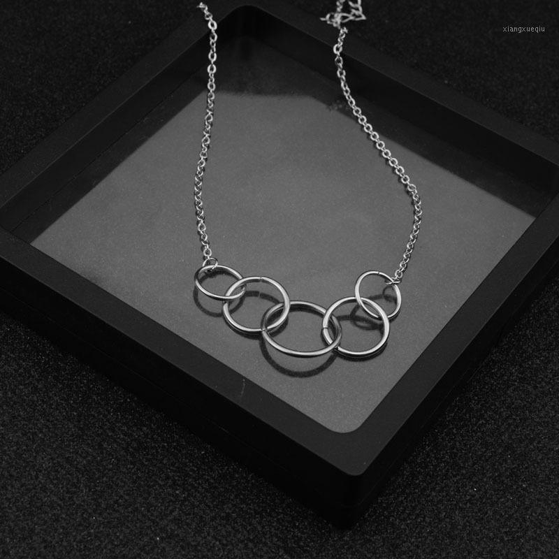 Pendant Necklaces Fashion Five Circle Necklace Men And Women Short Wild Sweater Chain Does Not Fade, Silver
Pendant Necklaces Fashion Five Circle Necklace Men And Women Short Wild Sweater Chain Does Not Fade, Silver