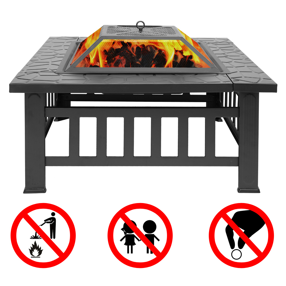 Outdoor 32" Metal Firepit Patio Garden Square Stove Fire Pit Brazier Metal Fireplace Heater Home BBQ
Outdoor 32" Metal Firepit Patio Garden Square Stove Fire Pit Brazier Metal Fireplace Heater Home BBQ