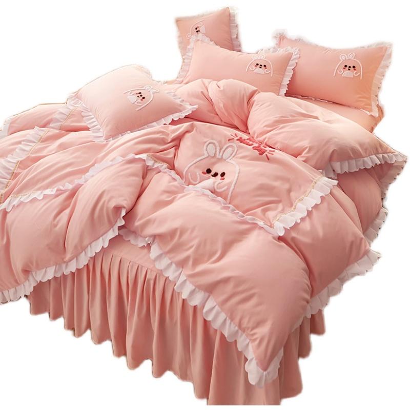 Princess Style Lace Edge Cotton Blends Home Bedding Set Four Pieces Cartoon Pattern N10
Princess Style Lace Edge Cotton Blends Home Bedding Set Four Pieces Cartoon Pattern N10