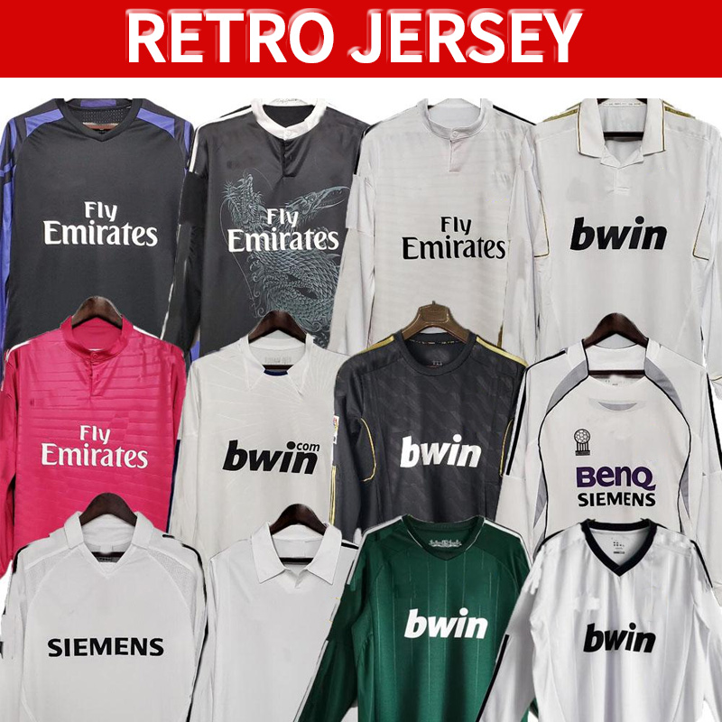 2001-2007 Real Retro Madrid SEEDORF RAUL ZIDANE BECKHAM Mens RETRO Soccer Jerseys 2011-2018 KAKA' SERGIO RAMOS Long Sleeve Football Shirt 00 10 11 12 13 14 15 16