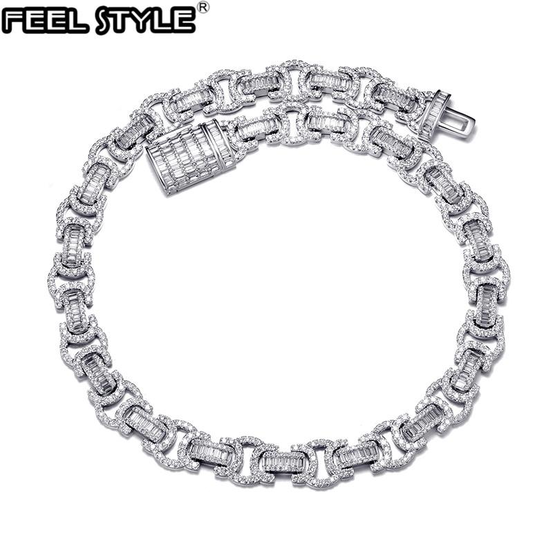Hip Hop 14MM Byzantine Baguette Bling Box Buckle Iced Out CZ Copper Setting + Cubic Zirconia Stones Chain For Men Jewelry
Hip Hop 14MM Byzantine Baguette Bling Box Buckle Iced Out CZ Copper Setting + Cubic Zirconia Stones Chain For Men Jewelry