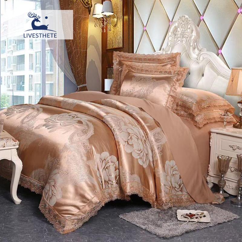 Liv-Esthete Gold Bedding Set Mattress Cover 100% Cotton Fitted Sheet Luxury Bedding Set Lace Decor Bedspread Queen Bed Linen, 009
Liv-Esthete Gold Bedding Set Mattress Cover 100% Cotton Fitted Sheet Luxury Bedding Set Lace Decor Bedspread Queen Bed Linen, 009