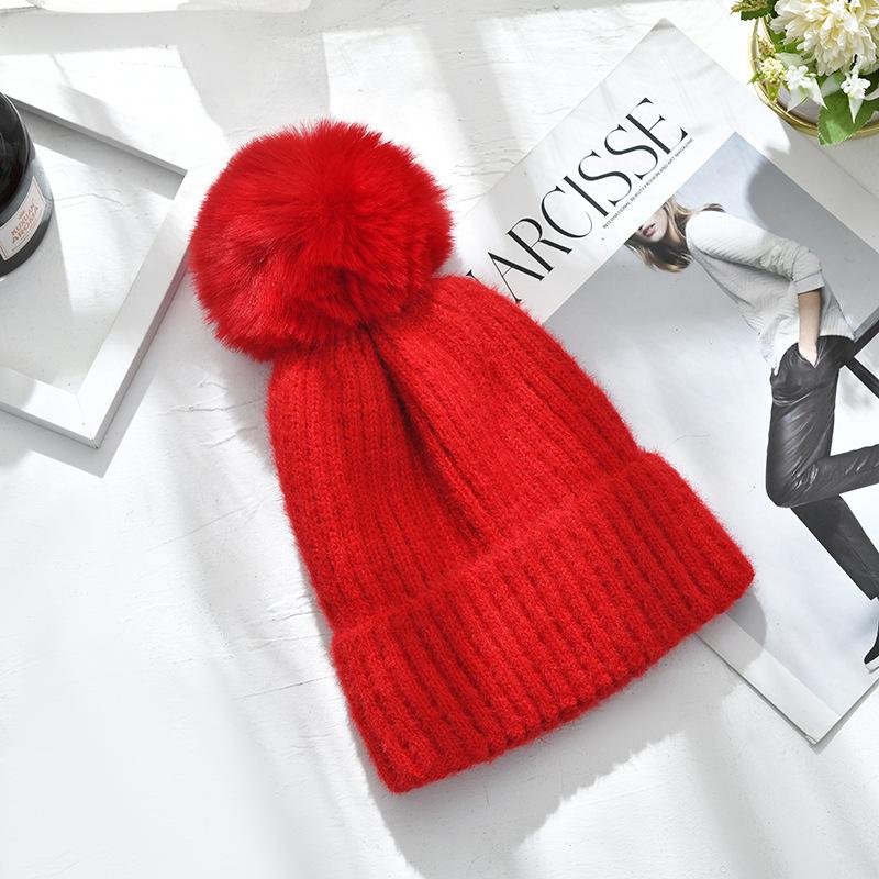 Women's Winter Plus Velvet Knitted Hat Thickened Pompom Faux Fur Pom Ski Cap Beanies Skullies Hats Warm Soft Slouchy Bonnet, Red
Women's Winter Plus Velvet Knitted Hat Thickened Pompom Faux Fur Pom Ski Cap Beanies Skullies Hats Warm Soft Slouchy Bonnet, Red