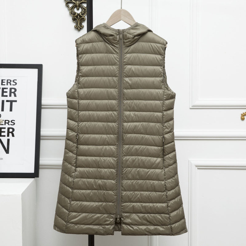 Below women's 2020 new wind-proof winter in a light hoodie thin female vest with no long sleeves bloated down jacket, Gray
Below women's 2020 new wind-proof winter in a light hoodie thin female vest with no long sleeves bloated down jacket, Gray