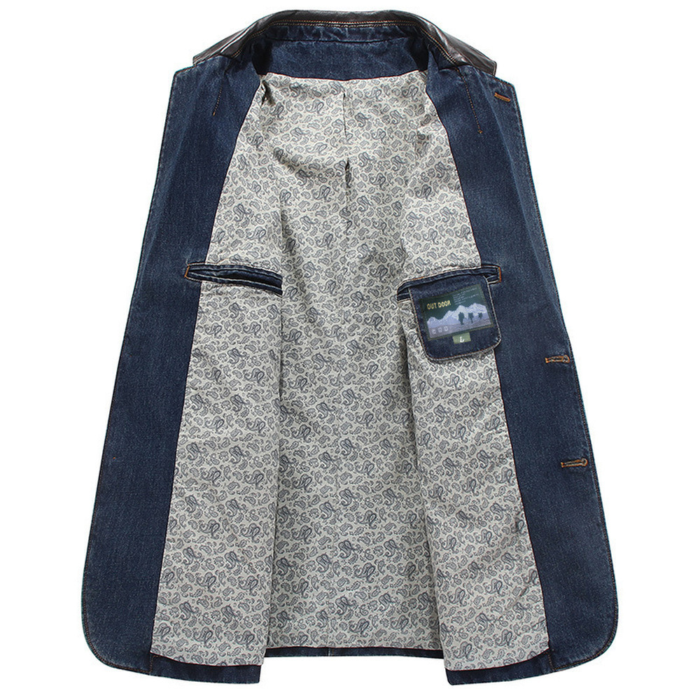 New Mens Fashion Denim Jacket Casual Long 100% Cotton Male Jeans Coat Autumn Spring High Quality Windbreakers M-4XL 201118