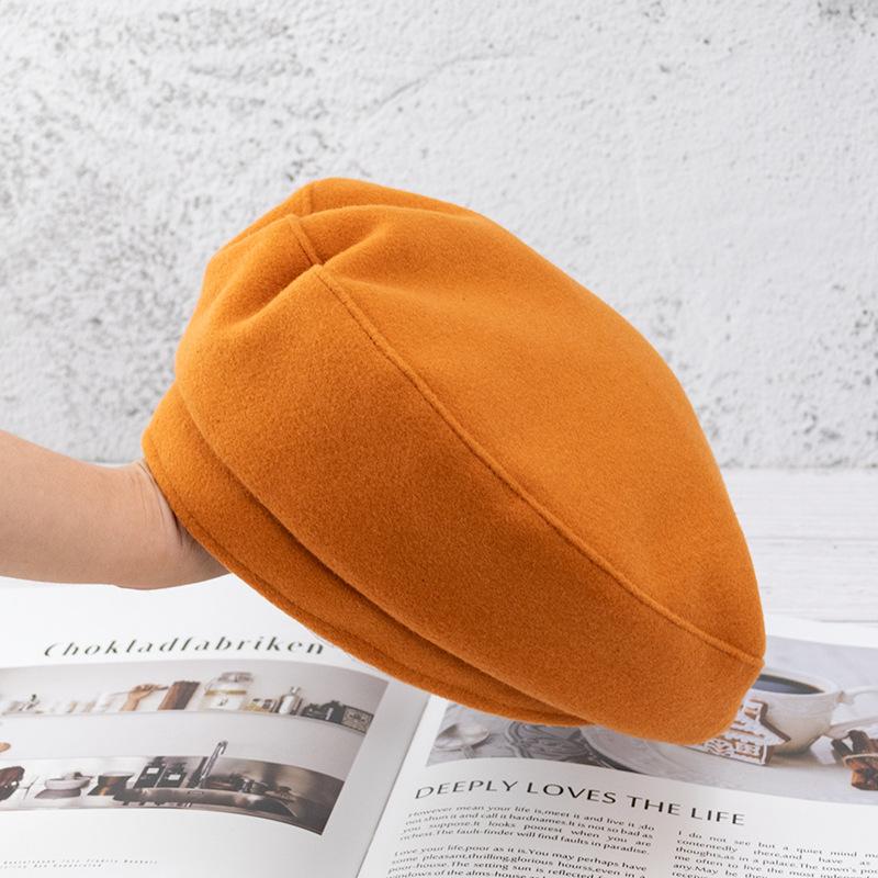 Berets Autumn/winter Wool Solid-color Beret Versatile Personality Retro Flat-top Painter Hat, Black
Berets Autumn/winter Wool Solid-color Beret Versatile Personality Retro Flat-top Painter Hat, Black