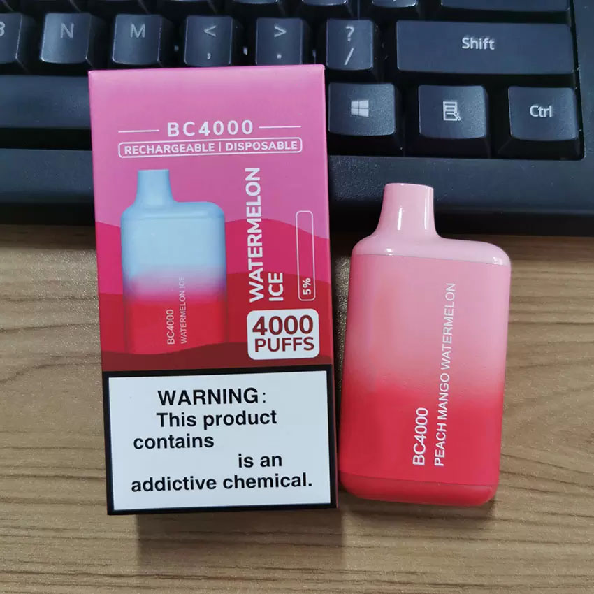E Bar BC4000 Box Disposable Vape Electronic Cigarettes 5% 50mg Prefilled Pod Device 11.5ml 650mAh Rechargeable Battery 12 Flavors
E Bar BC4000 Box Disposable Vape Electronic Cigarettes 5% 50mg Prefilled Pod Device 11.5ml 650mAh Rechargeable Battery 12 Flavors