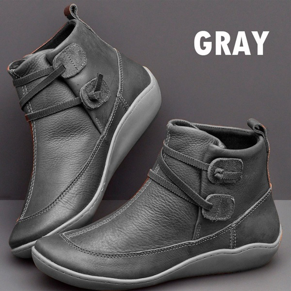 Women Winter Snow Boots PU Leather Ankle Spring Flat Shoes Woman Short Brown Botas with Fur 2020 for Women Lace Up Botas Mujer LJ201019