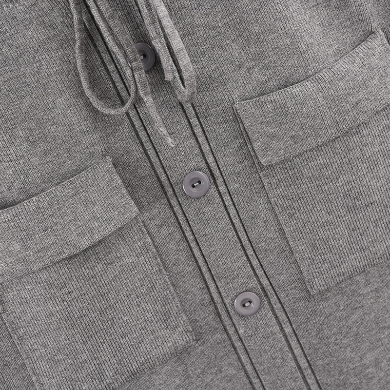 GIGOGOU Women Elastic Waist Drawstring Skirts Knitted Medium Long Skirts Autumn Winter Midi Tutu Skirt With Pocket & Button T200106