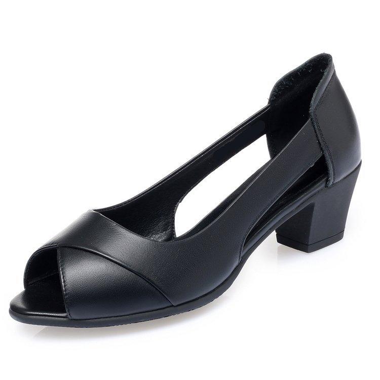 Summer Leather Comfortable Ladies Mid Heel Sandals Women Shoes Hollow Peep Toe Square Heel Sandals Woman Black 44n
Summer Leather Comfortable Ladies Mid Heel Sandals Women Shoes Hollow Peep Toe Square Heel Sandals Woman Black 44n