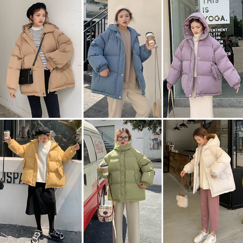 Women Short Jacket Winter Thick Hooded Cotton Padded Coats Female Korean Loose Puffer Parkas Ladies Oversize Outwear 201214