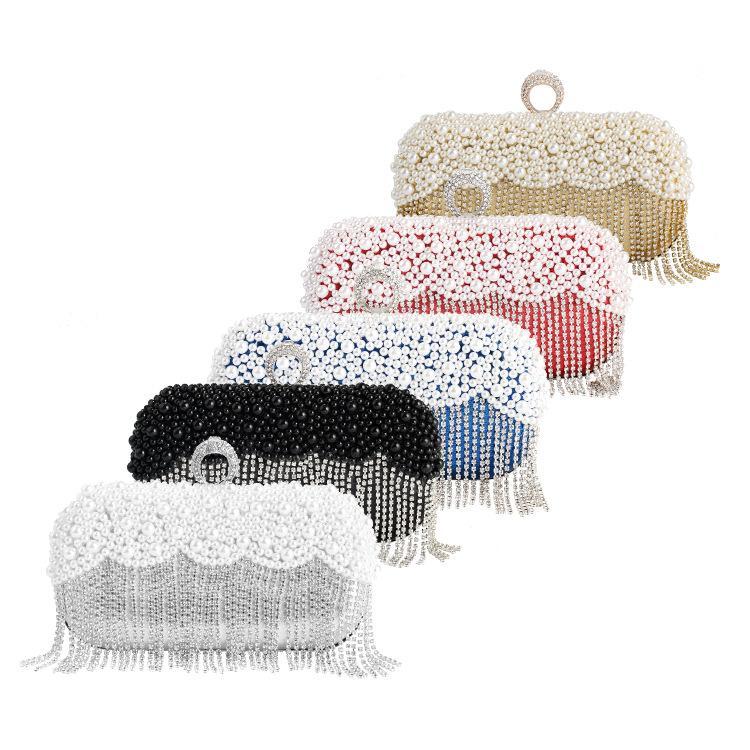 Handmade French Ladies Elegant Clutches Bags Ring Diamond Clutch Purse Wedding Party Women Rhinestone Beaded Fringe Evening Bag, Black
Handmade French Ladies Elegant Clutches Bags Ring Diamond Clutch Purse Wedding Party Women Rhinestone Beaded Fringe Evening Bag, Black
