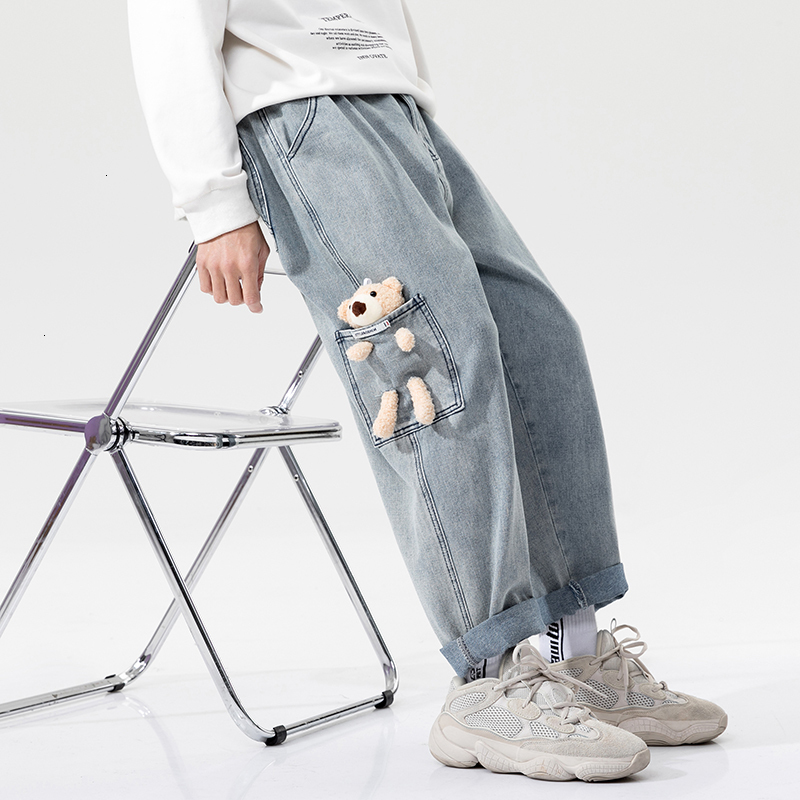 2021 New Men's Bear 2021 Casual Oversize Denim Pants Man Korean Streetwear Jeans Hip Hop 9ZQ3, Lightblue
2021 New Men's Bear 2021 Casual Oversize Denim Pants Man Korean Streetwear Jeans Hip Hop 9ZQ3, Lightblue