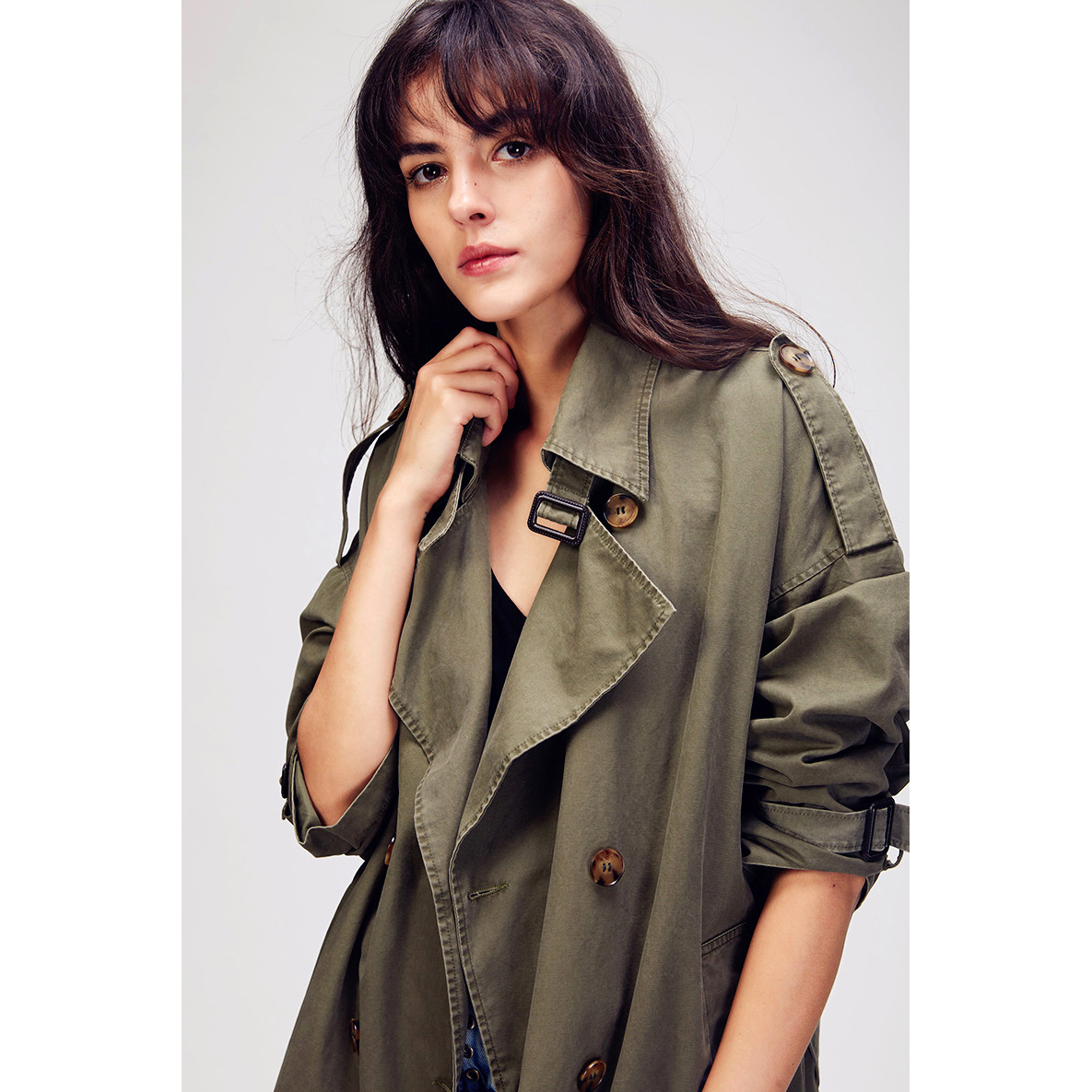 JAZZEVAR Autumn New Women's Casual trench coat oversize Double Breasted Vintage Washed Outwear Loose Clothing 201211