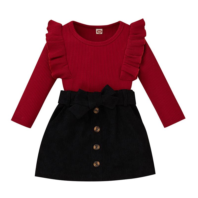 Clothing Sets 2Pcs Little Girls Outfits Born Baby's Clothes Sweet Style Lace Long Sleeve Round Collar Tops Button Short Skirt With Belt, White
Clothing Sets 2Pcs Little Girls Outfits Born Baby's Clothes Sweet Style Lace Long Sleeve Round Collar Tops Button Short Skirt With Belt, White