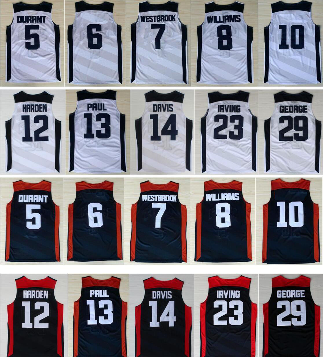 2012 Dream Team Retro Kevin 5 Durant Basketball Jerseys #6 #10 With Player Chris 13 Paul 12 Harden 8 Williams 7 Westbrook 14 Davis Blue White Mens Vintage Shirts, White jersey
2012 Dream Team Retro Kevin 5 Durant Basketball Jerseys #6 #10 With Player Chris 13 Paul 12 Harden 8 Williams 7 Westbrook 14 Davis Blue White Mens Vintage Shirts, White jersey