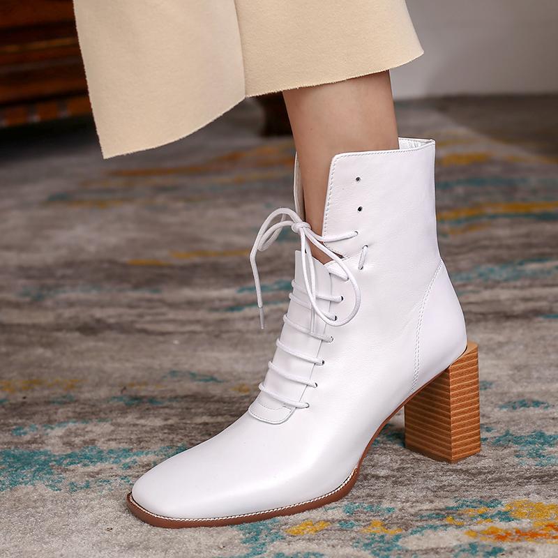 Fashion genuine leather Women Ankle Boots high Heels Shoes Woman 2020 Autumn Winter lace up squzre Toe dress Boots, Black
Fashion genuine leather Women Ankle Boots high Heels Shoes Woman 2020 Autumn Winter lace up squzre Toe dress Boots, Black