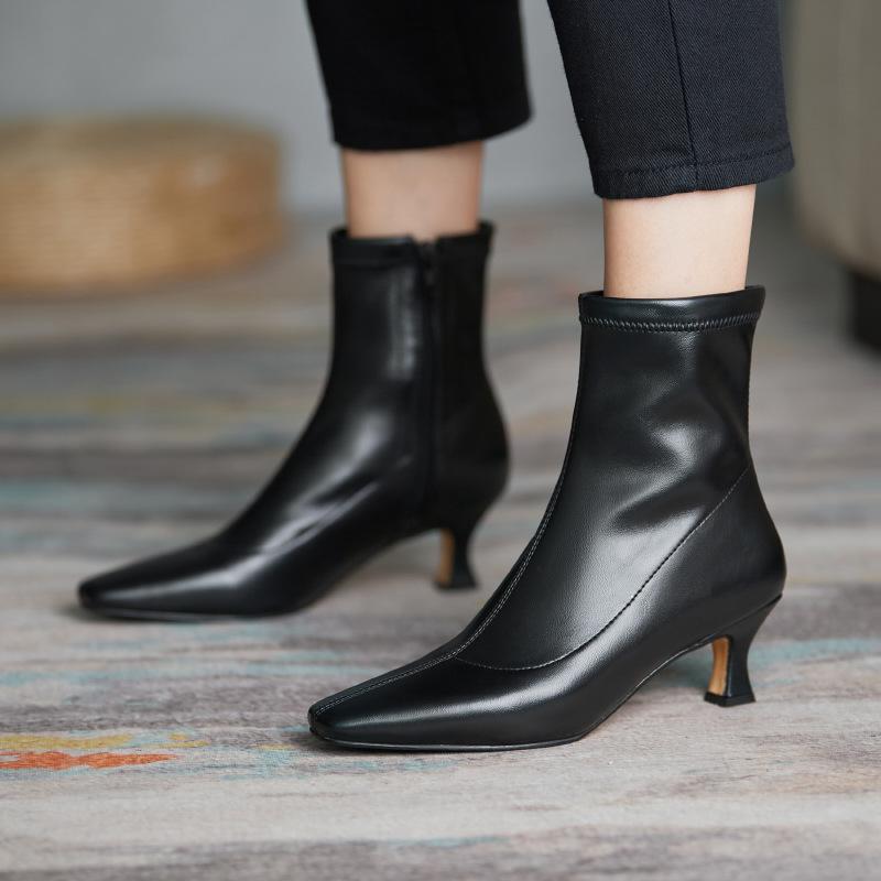 boots women's autumn winter Korean version Ins net red skinny of versatile high heel elastic short boots with, Leather black
boots women's autumn winter Korean version Ins net red skinny of versatile high heel elastic short boots with, Leather black