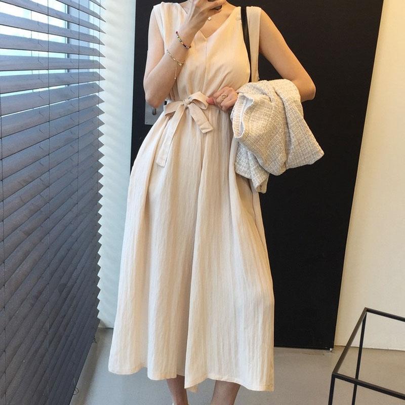 Casual Dresses Chic Summer Dress Women Rompers Solid Bandage Loose Lace V-Neck Sleeveless For Simple Vestido 14228, Black;gray
Casual Dresses Chic Summer Dress Women Rompers Solid Bandage Loose Lace V-Neck Sleeveless For Simple Vestido 14228, Black;gray