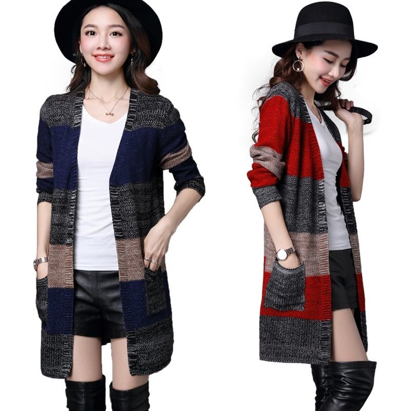 PEONFLY Sweater Women Cardigan Fashion Long Sleeve Striped Autumn And Winter Cardigans Casual Loose Striped Knitted Coat 210204, Navy
PEONFLY Sweater Women Cardigan Fashion Long Sleeve Striped Autumn And Winter Cardigans Casual Loose Striped Knitted Coat 210204, Navy