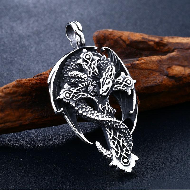 Fashion dragon Animal pendant religious cross Amulet necklace for man Gift guardian choker Viking Jewelry
Fashion dragon Animal pendant religious cross Amulet necklace for man Gift guardian choker Viking Jewelry