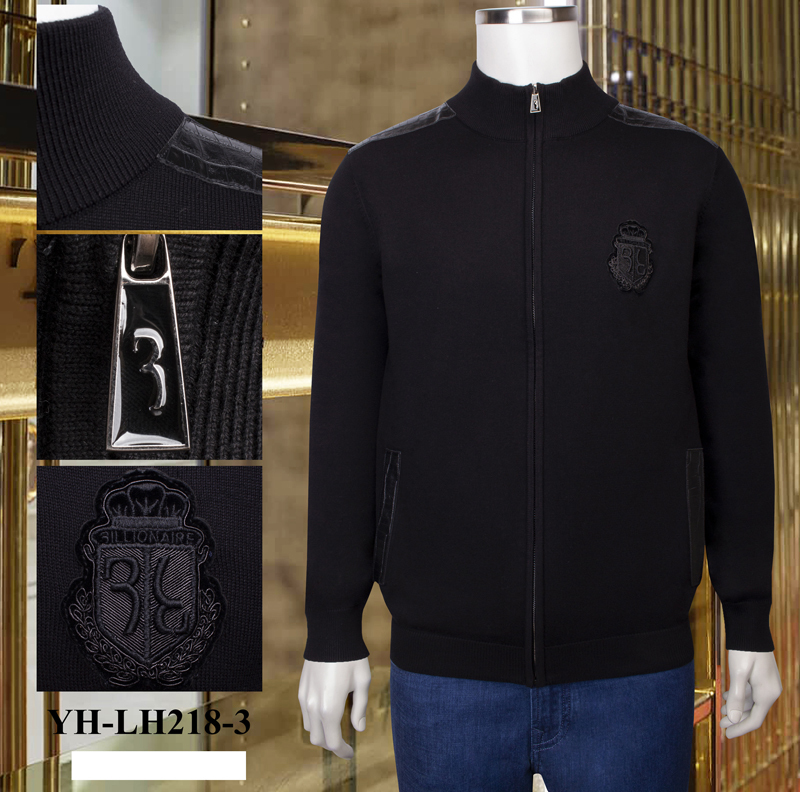 Billionaire Sweater Cardigan winter Cowhide men's new fashion casual high quality zipper big size M-4XL free shipping 201022