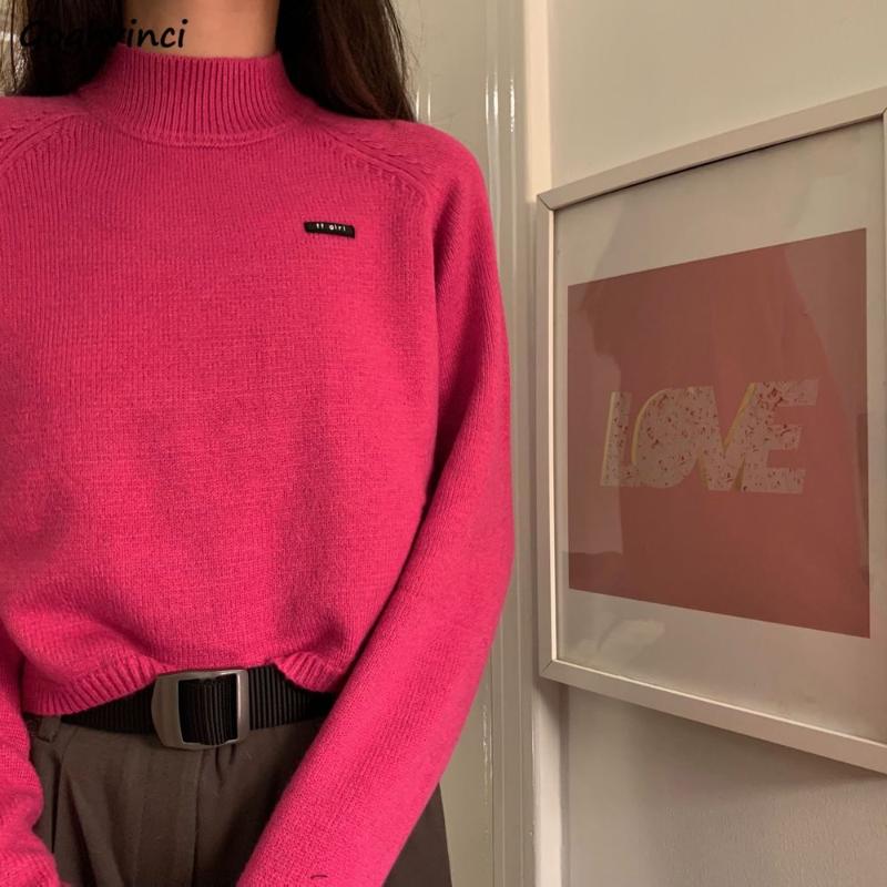 Pullovers Womens Autumn Half Turtleneck Trendy Cropped Tops Loose Sweaters Streetwear Knitted Solid Long Sleeve Femme Clothing, Black
Pullovers Womens Autumn Half Turtleneck Trendy Cropped Tops Loose Sweaters Streetwear Knitted Solid Long Sleeve Femme Clothing, Black