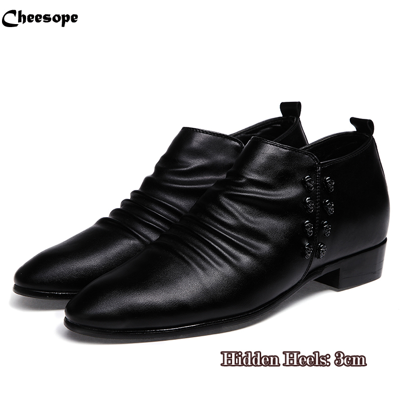 Fashion Genuine Leather Men Dress Leather Shoes Men Winter Fur Lining Boots Men British Formal Business Boots Leather Shoes Y200420