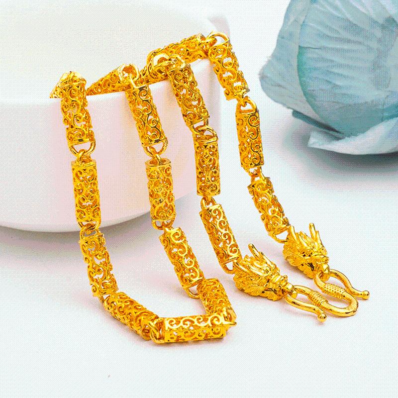 Classic Hollow Dragon Head 14K Gold Necklace Men's Wedding Engagement Jewelry Exquisite Neck Chain New Year Valentine's Gift
Classic Hollow Dragon Head 14K Gold Necklace Men's Wedding Engagement Jewelry Exquisite Neck Chain New Year Valentine's Gift