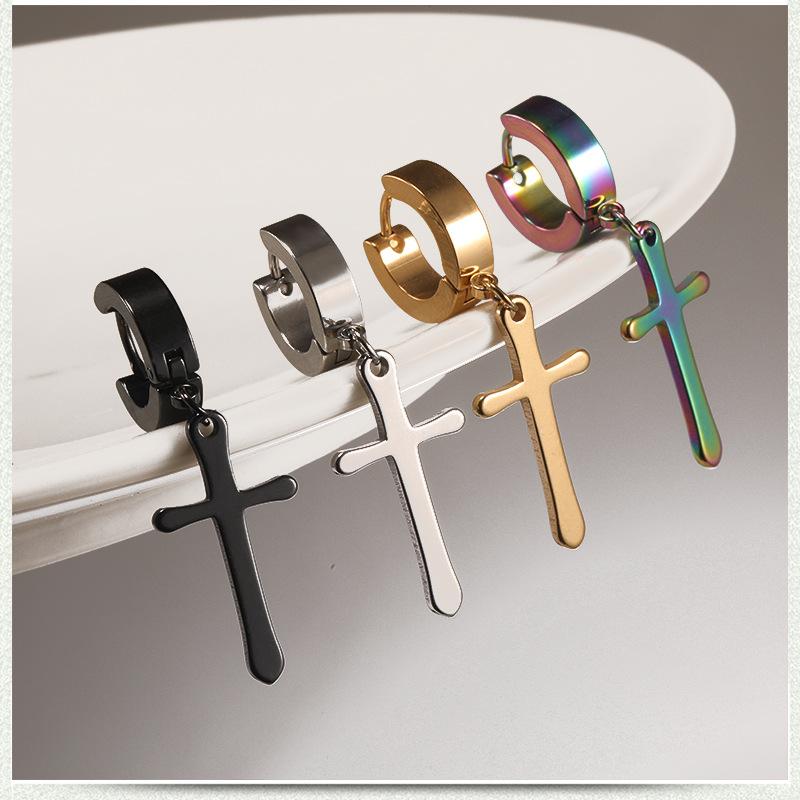 Punk Cross Stars Pendant Round Earrings for Rock Simple Stainless Steel Hypoallergenic Stud Earrings Jewelry
Punk Cross Stars Pendant Round Earrings for Rock Simple Stainless Steel Hypoallergenic Stud Earrings Jewelry