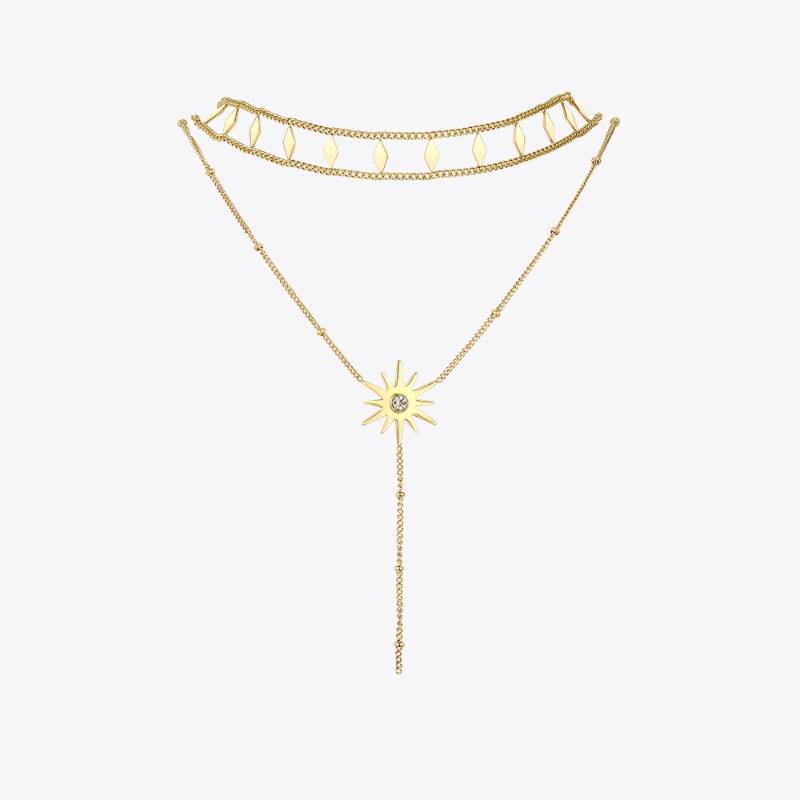 ENFASHION Rhombus Sun Double Chain Choker Necklace Women Gold Color Stainless Steel Necklaces Fashion Jewellery Collier P203136
ENFASHION Rhombus Sun Double Chain Choker Necklace Women Gold Color Stainless Steel Necklaces Fashion Jewellery Collier P203136