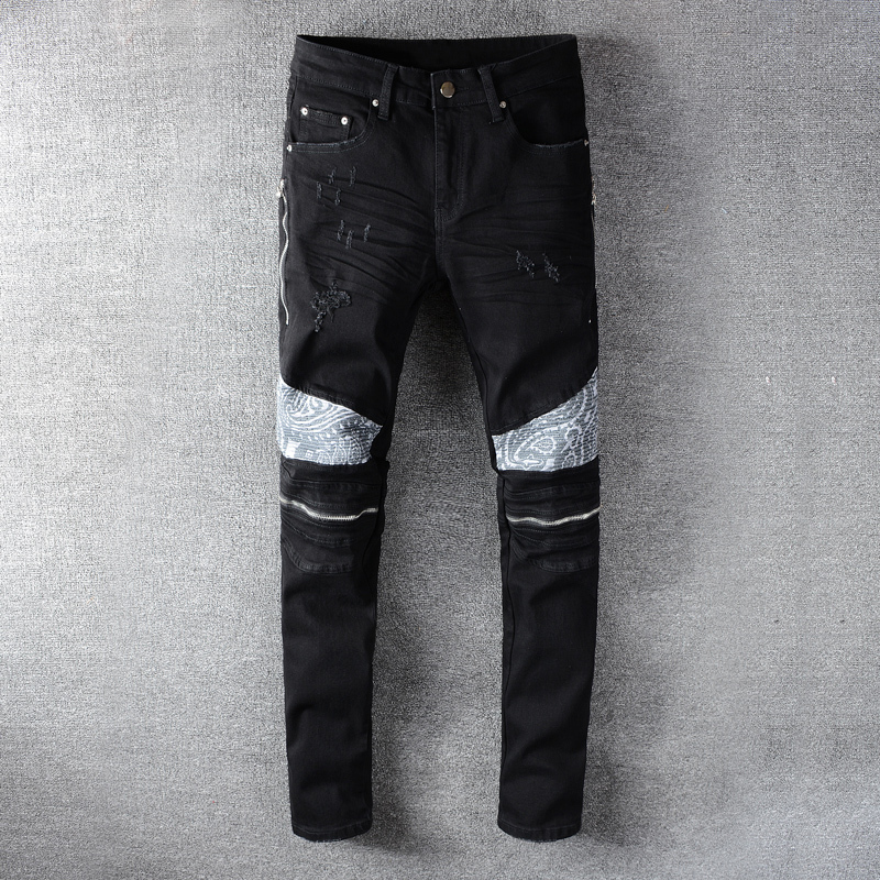 2021 New Fashion Streetwear Black Color Spliced Designer Ripped Men Hip Hop Pants Patchwork Top Quality Biker Jeans Homme E6l1
2021 New Fashion Streetwear Black Color Spliced Designer Ripped Men Hip Hop Pants Patchwork Top Quality Biker Jeans Homme E6l1