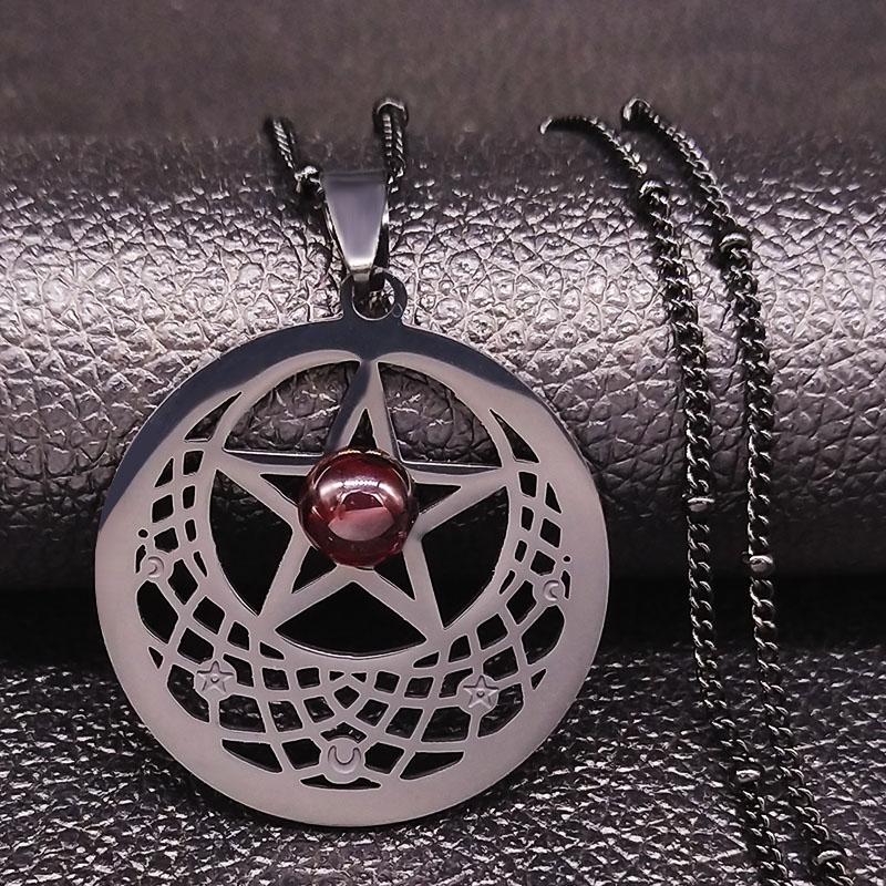 2020 Witchcraft Pentagram Stainless Steel Necklace Women Black Color Glass Dreamcatcher Necklace Jewelry bisuteria N549S02
2020 Witchcraft Pentagram Stainless Steel Necklace Women Black Color Glass Dreamcatcher Necklace Jewelry bisuteria N549S02