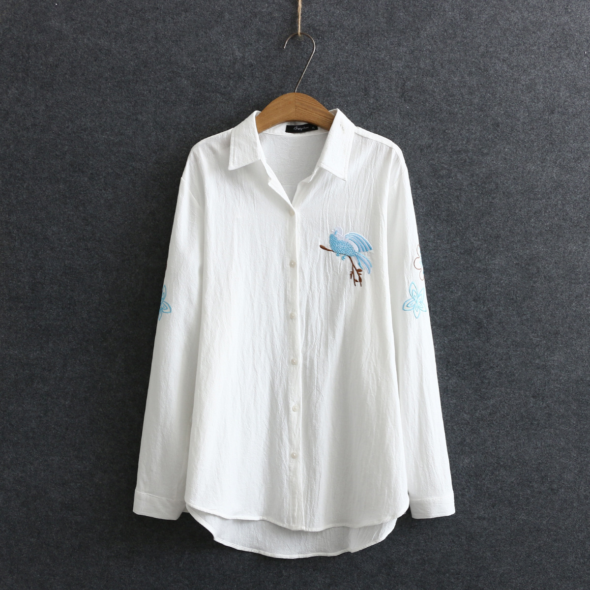 Xl-4xl Plus Size Female Long Sleeve Cotton Complete Bird Embroidered A-line Blouse Topos T4ap, White
Xl-4xl Plus Size Female Long Sleeve Cotton Complete Bird Embroidered A-line Blouse Topos T4ap, White
