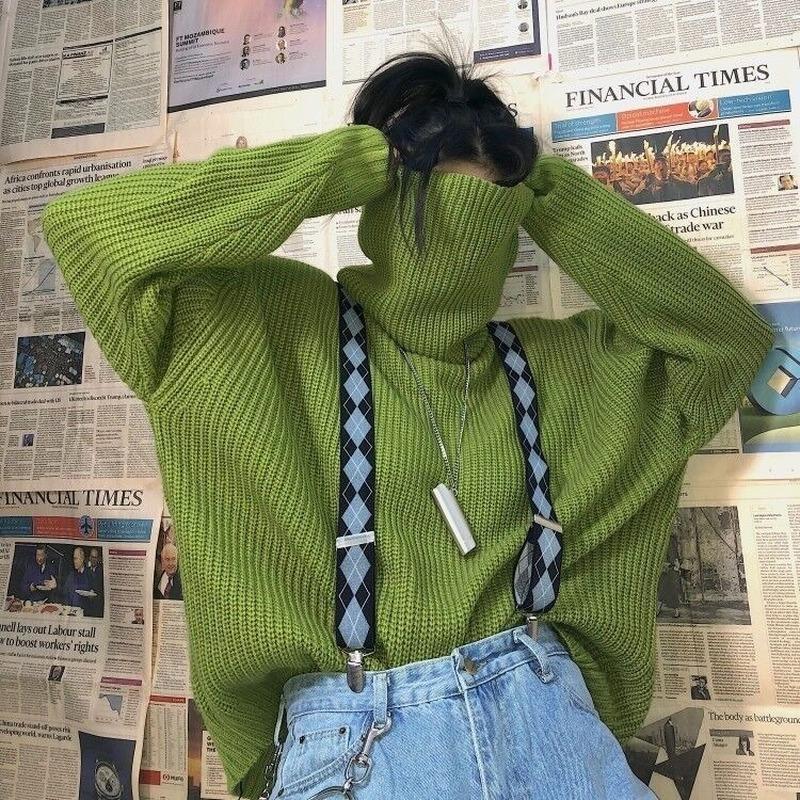 Turtleneck Sweaters Women BF Style Oversized Chic Green Fresh Winter Femme Pullover Simple Sweet Pure Harajuku Ins Teens Sweater1
Turtleneck Sweaters Women BF Style Oversized Chic Green Fresh Winter Femme Pullover Simple Sweet Pure Harajuku Ins Teens Sweater1