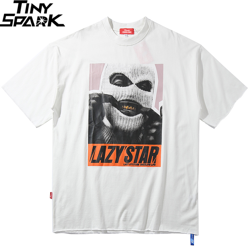 Oversize Hip Hop T Shirt Men 2020 Streetwear Harajuku Masked Man Print Tshirt Short Sleeve Cotton Casual T-Shirt Black Plus Size LJ200827
