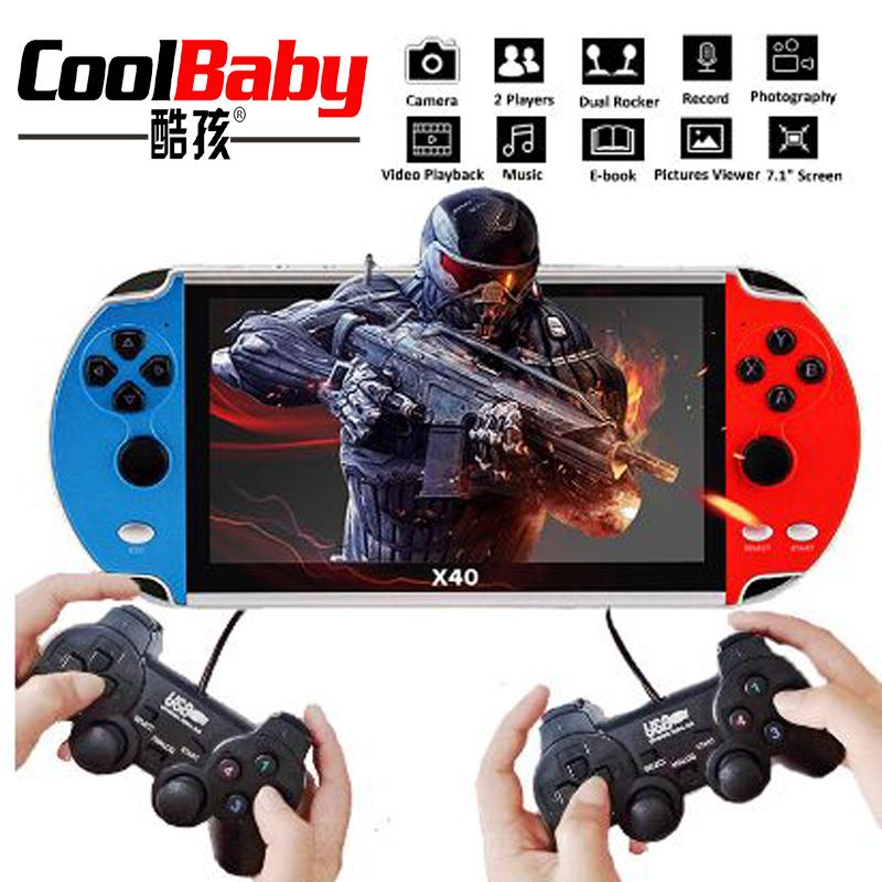 X40 Video Game 7.1 inch LCD Double Rocker Portable Handheld Retro Game Console Video MP4 Player TF Card for GBA/NES 3000 Games
X40 Video Game 7.1 inch LCD Double Rocker Portable Handheld Retro Game Console Video MP4 Player TF Card for GBA/NES 3000 Games