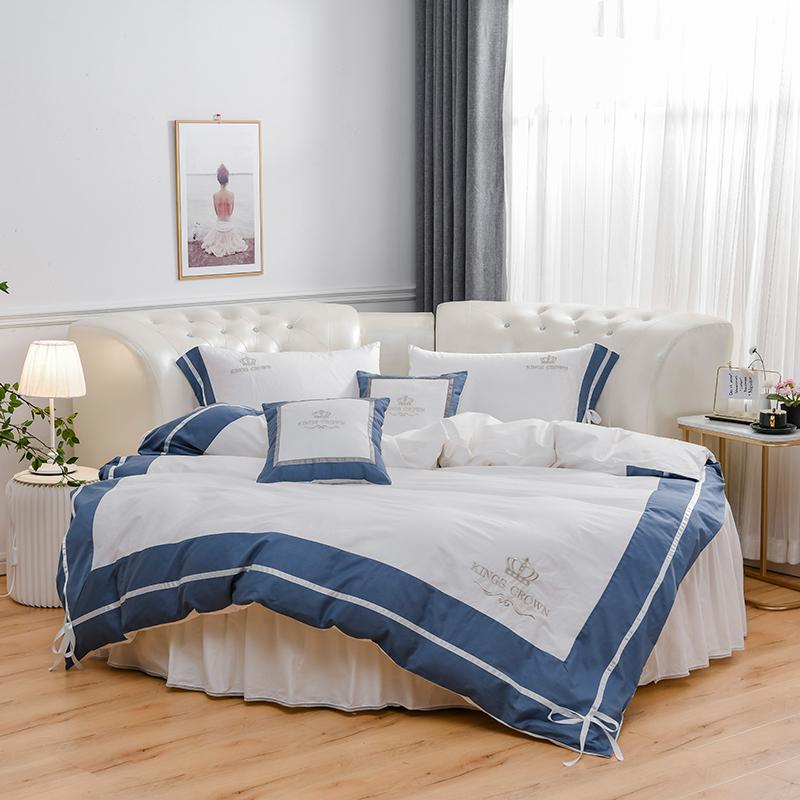 Long staple cotton twill European-style bedding set for 2m/2.2m round bed embroidered flower luxury princess style 6pieces a lot, White
Long staple cotton twill European-style bedding set for 2m/2.2m round bed embroidered flower luxury princess style 6pieces a lot, White