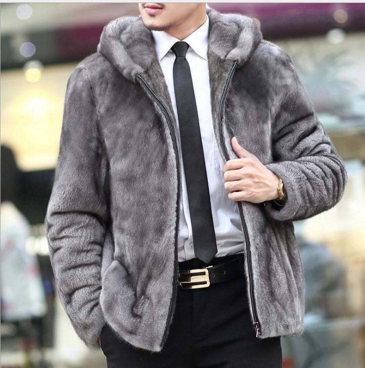 Fake Mink Men'S Leather Overcoat Turn-Down Collar Homens Jaqueta De Couro Leather Hooded Outerwear Mens Fur Jacket S46, As the picture
Fake Mink Men'S Leather Overcoat Turn-Down Collar Homens Jaqueta De Couro Leather Hooded Outerwear Mens Fur Jacket S46, As the picture