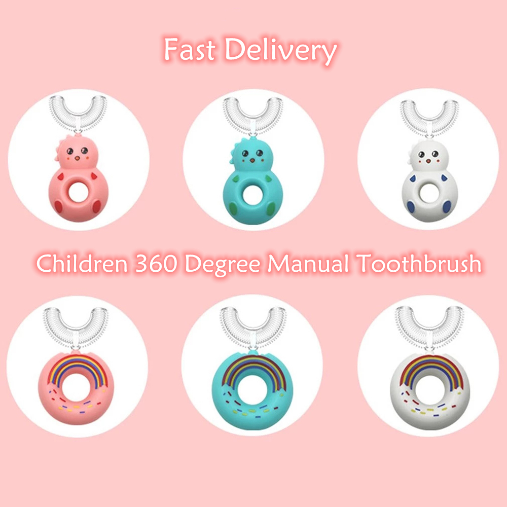 Children 360 Degree Doughnut Manual Toothbrush Kids Silicone U-shaped Tooth Brush Cartoon Gift For 2-6-12 Years Old In stock
Children 360 Degree Doughnut Manual Toothbrush Kids Silicone U-shaped Tooth Brush Cartoon Gift For 2-6-12 Years Old In stock