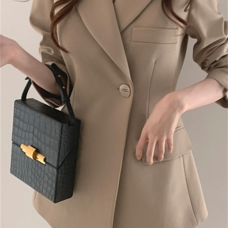 Goddess fan new net red casual temperament small suit Korean chic port style loose suit jacket 201023