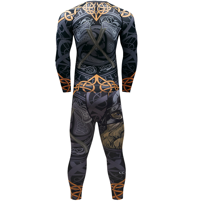 New pirates men compression t shirt Fashion 3D Game characters print Long sleeve Rashguard MMA Tops Cross Fitness Tights tshirt 201202