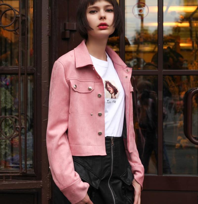 2020 autumn new slim small single breasted Suede jackets ladies short versatile locomotive European PU leather jacket F88, Pink
2020 autumn new slim small single breasted Suede jackets ladies short versatile locomotive European PU leather jacket F88, Pink