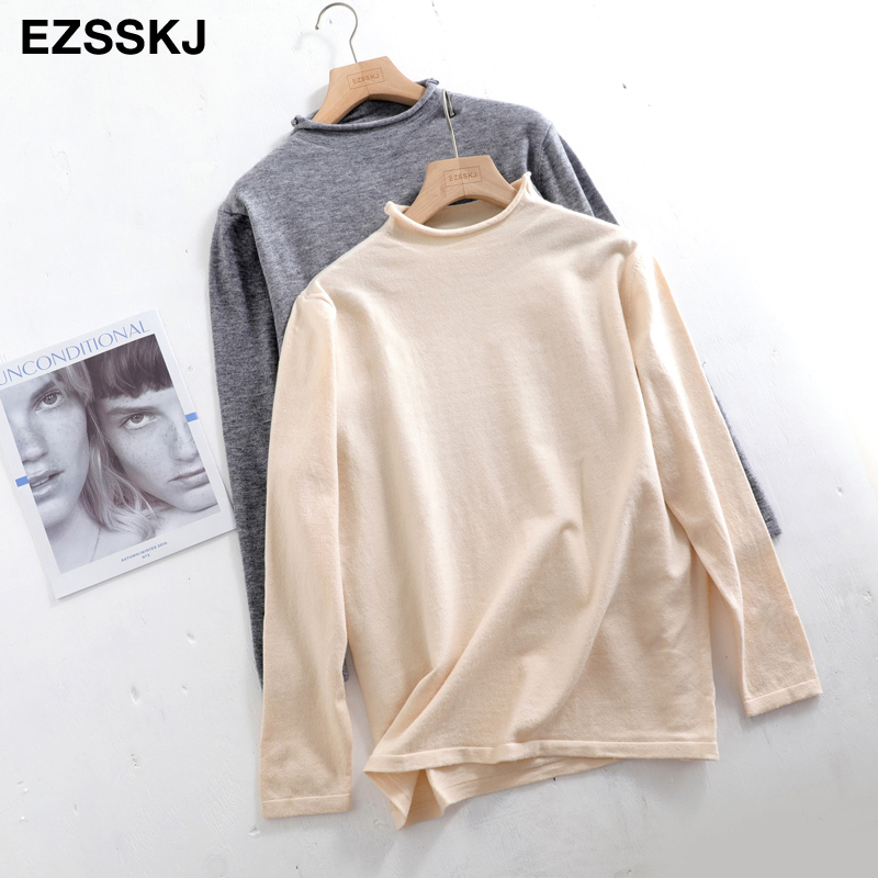 Autumn spring oversize Sweater Pullovers Women loose female basic thin Curled sweater long sleeve knit Jumpers top 201017