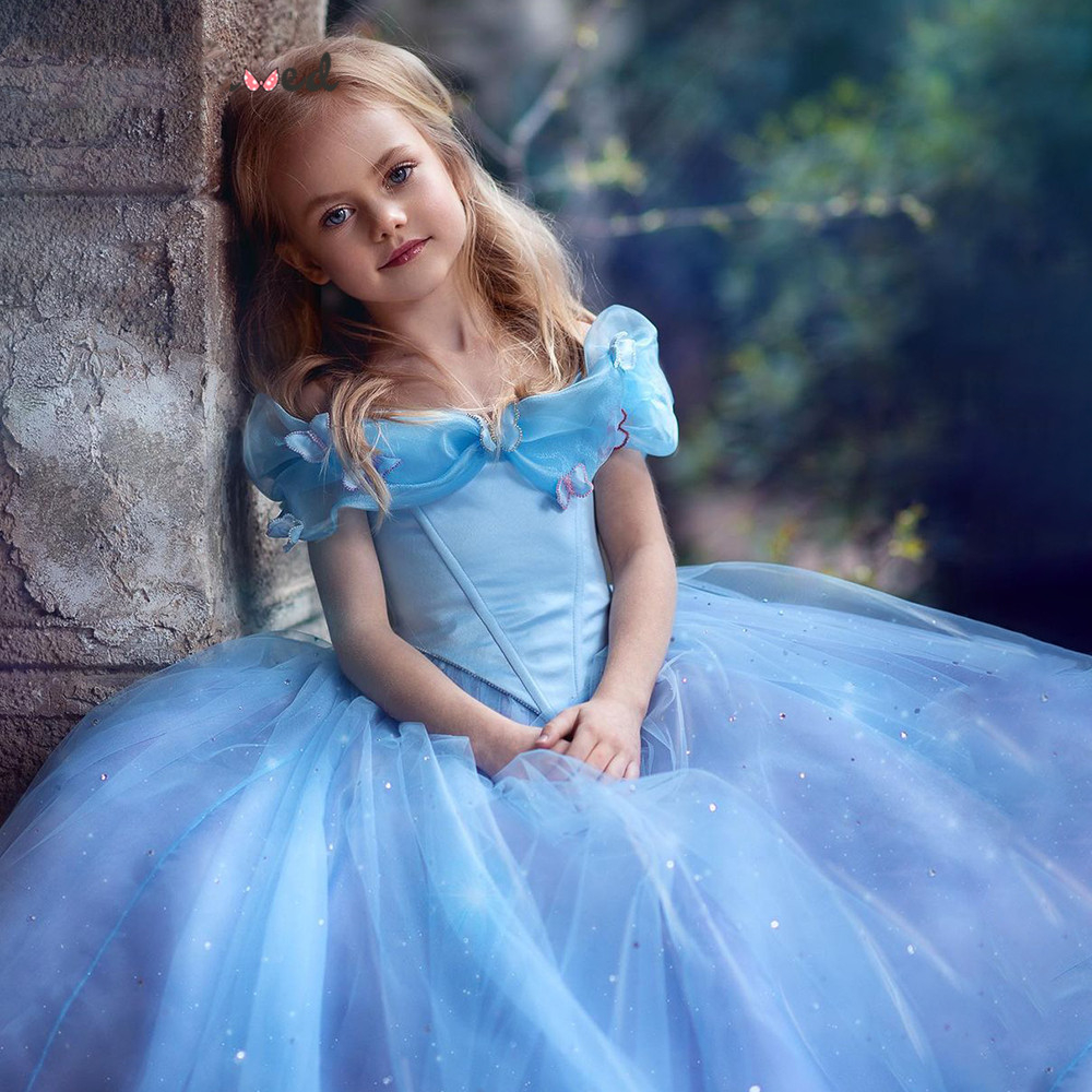 Cinderella 2022 Flower Girl Dresses Baby Girls Photo Shoot Dress Toddler Clothes Birthday Wedding Guest Gowns