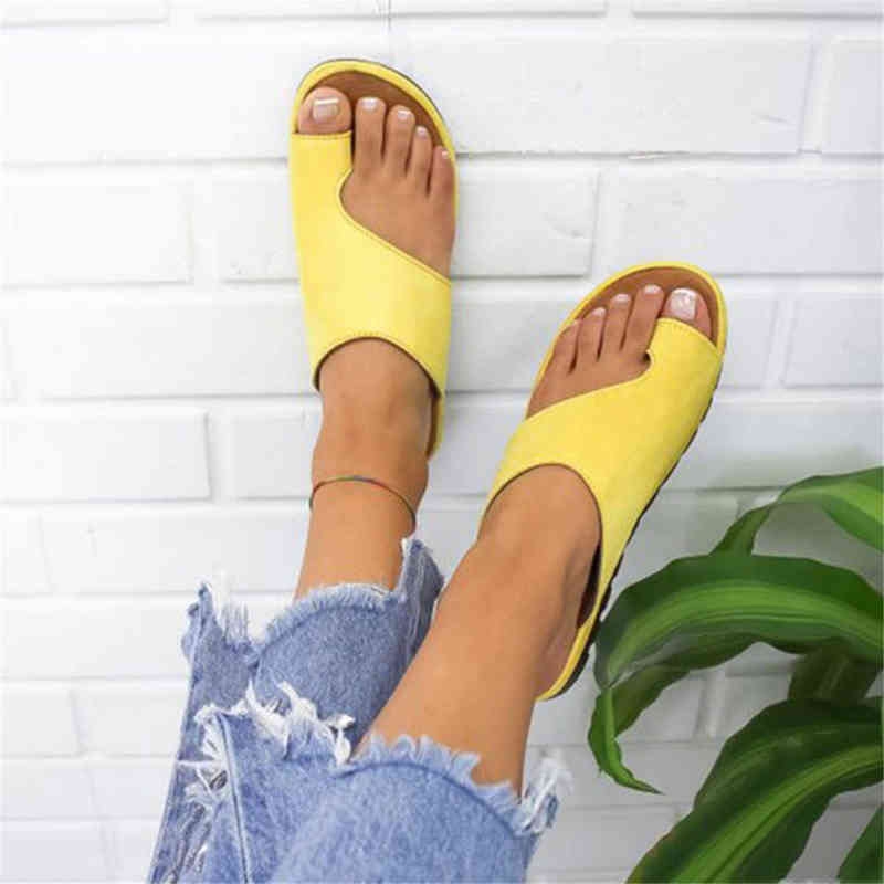 New Women Slippers Flat Sole Casual Soft Big Toe Foot Sandal Women Shoes Comfy Platform Orthopedic Bunion Corrector Y220211