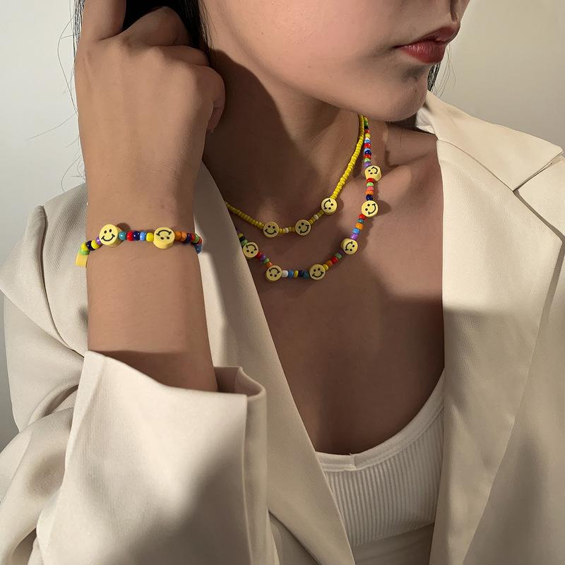 TIMEONLY Multilayered Polymer Clay Smile Chokers Necklaces Multicolor Beading Necklaces for Women Girls Funny Boho Accessories
TIMEONLY Multilayered Polymer Clay Smile Chokers Necklaces Multicolor Beading Necklaces for Women Girls Funny Boho Accessories