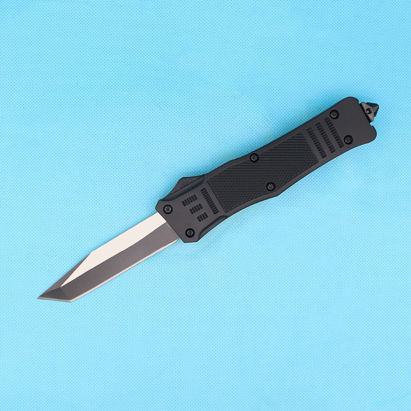 9.4 Inch New 616 Large AUTO Tactical Knife 440C Black + Wire Drawing Blade Zn-al Alloy Handle With Tactical Nylon Bag
9.4 Inch New 616 Large AUTO Tactical Knife 440C Black + Wire Drawing Blade Zn-al Alloy Handle With Tactical Nylon Bag