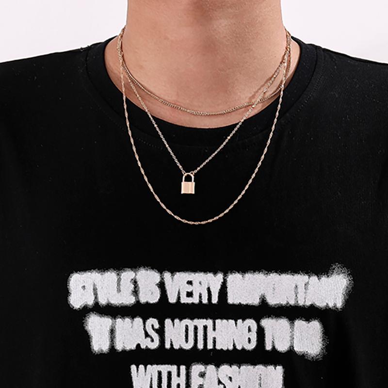 Chokers Lacteo Simple Minimalist Gothic Lock Pendant Necklace For Women 2021Fashion Double Layer Clavicle Chain Choker Unusual
Chokers Lacteo Simple Minimalist Gothic Lock Pendant Necklace For Women 2021Fashion Double Layer Clavicle Chain Choker Unusual