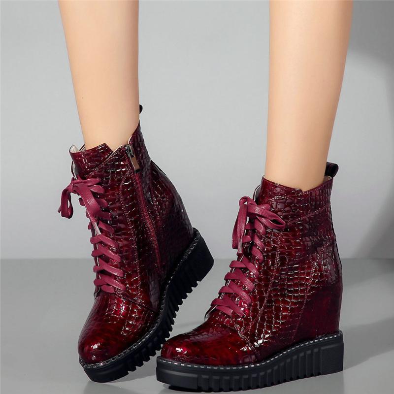 Casual Shoes Women Lace Up Genuine Leather Wedges High Heel Ankle Boots Female Round Toe Platform Pumps Shoes High Top Trainers, Black2
Casual Shoes Women Lace Up Genuine Leather Wedges High Heel Ankle Boots Female Round Toe Platform Pumps Shoes High Top Trainers, Black2